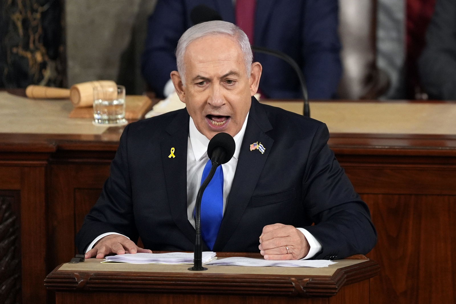 Israeli Prime Minister Benjamin Netanyahu speaks to a joint meeting of Congress on July 24 at the Capitol in Washington.
