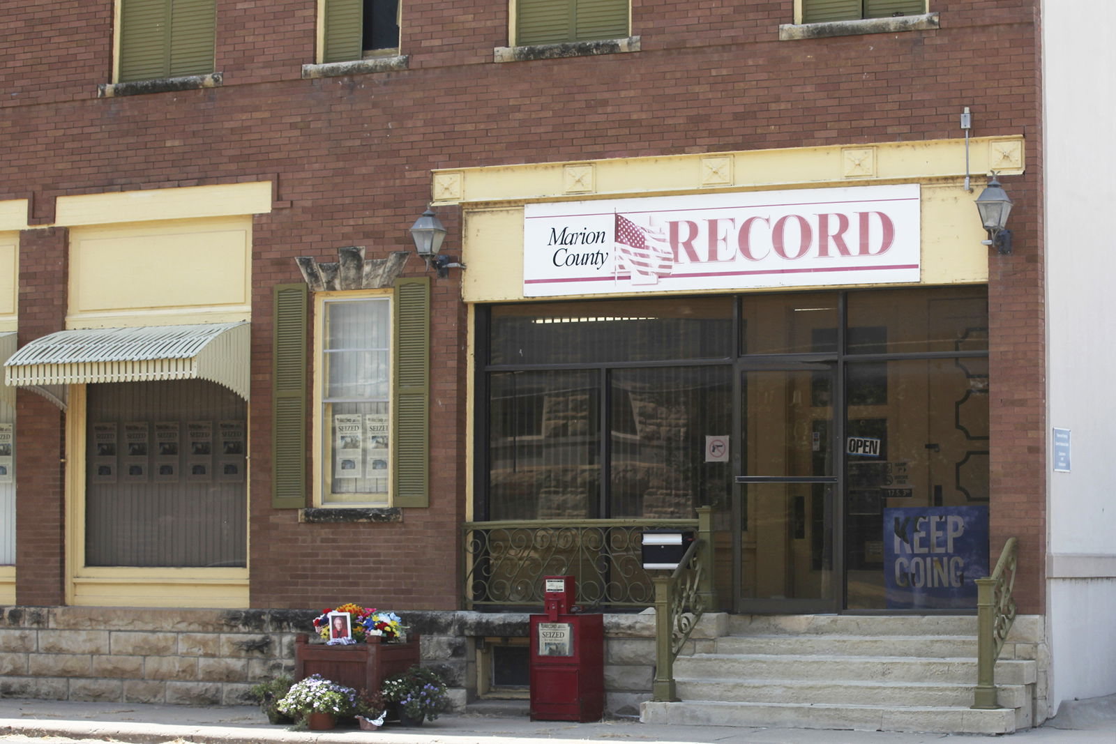 The offices of the Marion County Record weekly newspaper are seen in 2023 in Marion
