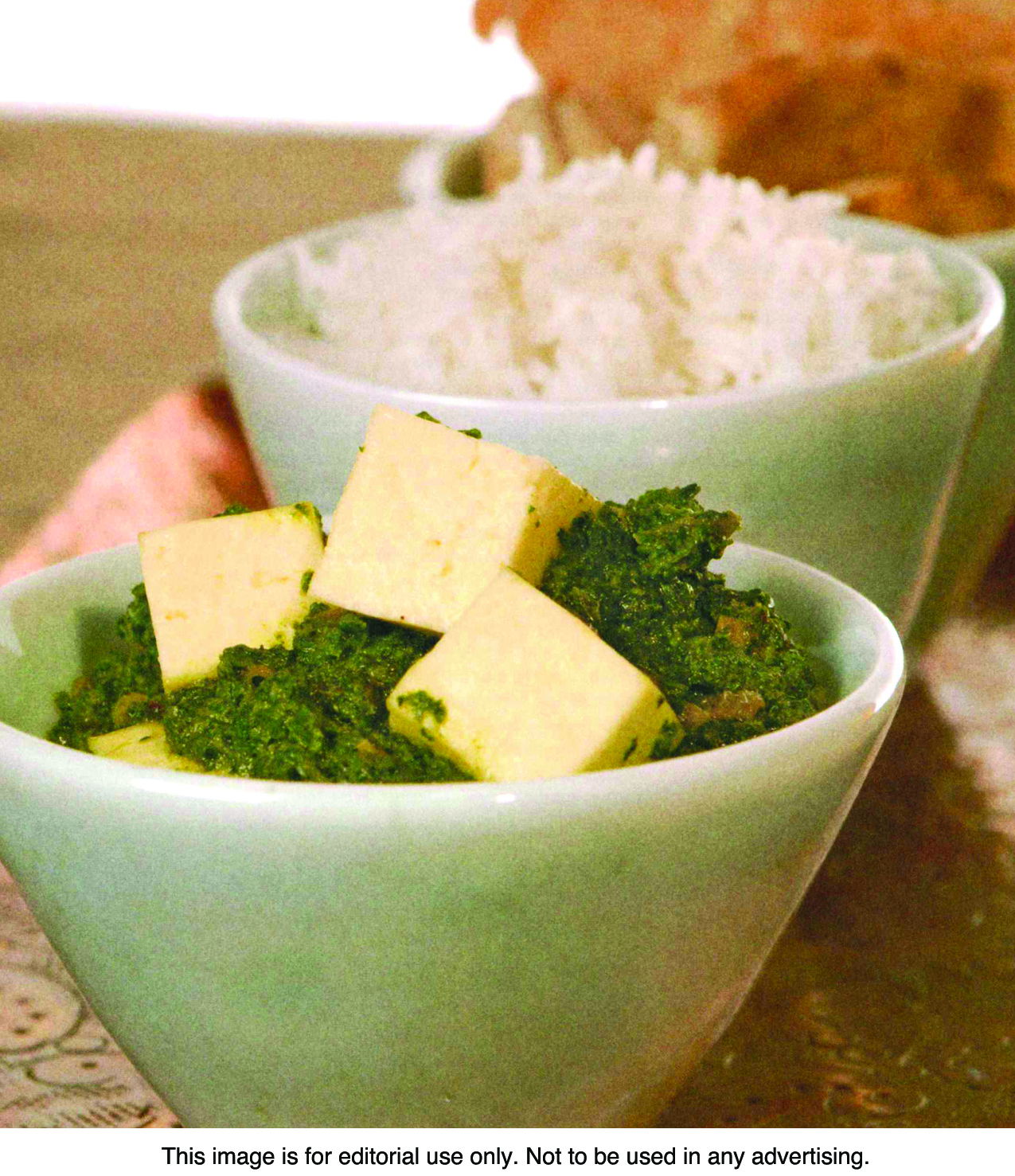 This photo shows saag paneer.