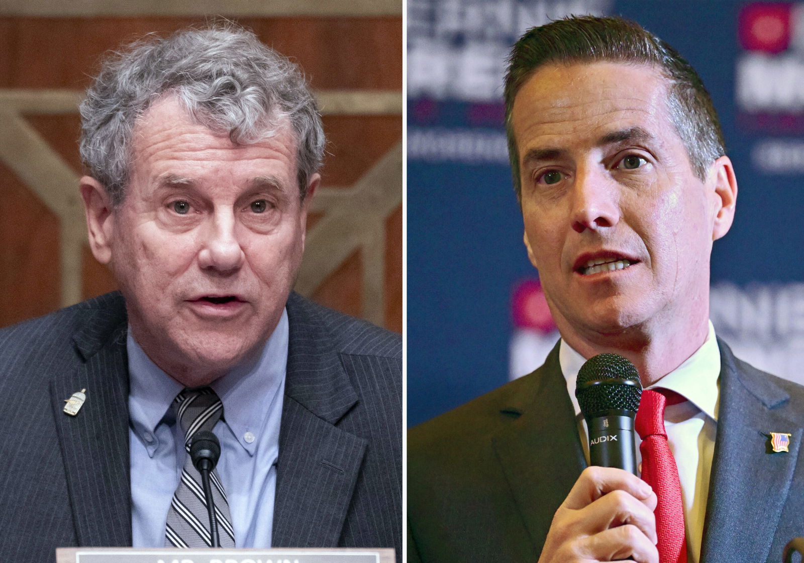 This combination photo shows Sen. Sherrod Brown