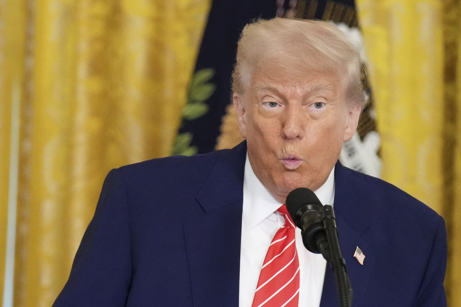 President Donald Trump speaks at an event for Military Mothers
