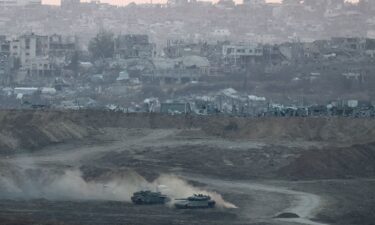 Israeli tanks are pictured in Gaza on May 3.