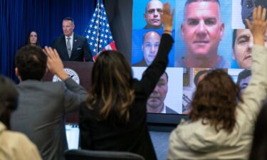 Acting Director of US Immigration and Customs Enforcement (ICE) Todd Lyons speaks during a news conference about a recent migrant flight to South Sudan at ICE Headquarters in Washington