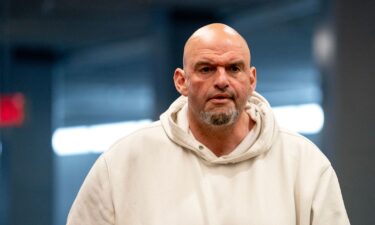 Pennsylvania Democratic Sen. John Fetterman is seen in the Senate Subway in Washington