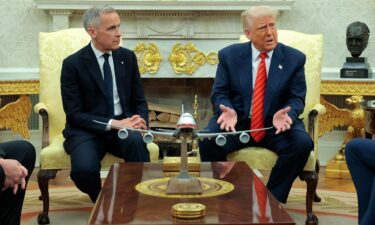 President Donald Trump meets with Canadian Prime Minister Mark Carney in the Oval Office at the White House on May 6 in Washington