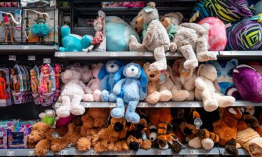 Toys are displayed on shelves in a Walmart Supercenter on May 15