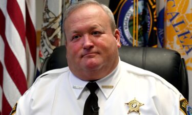 Then-Culpeper County Sheriff Scott Jenkins speaks to AFP during an interview at the Sheriff's Office in Culpeper