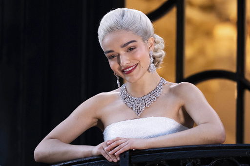 Rachel Zegler performs the song 'Don't Cry For Me Argentina' from The London Palladium Theatre balcony during a performance of Evita on Wednesday