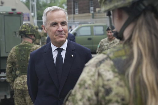 Canada Prime Minister Mark Carney visits Fort York Armoury in Toronto