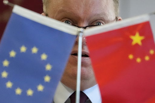 FILE - President of the European Union Chamber of Commerce in China Jens Eskelund talks during a press conference for the latest report on European companies in China on Thursday