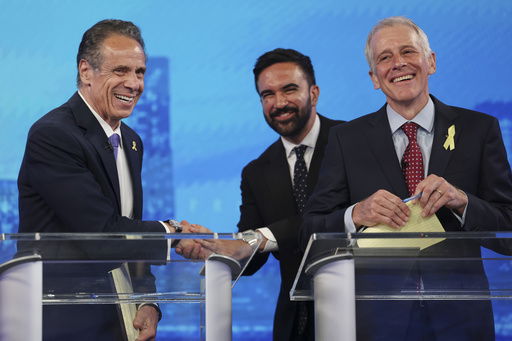 Democratic mayoral candidates Andrew Cuomo