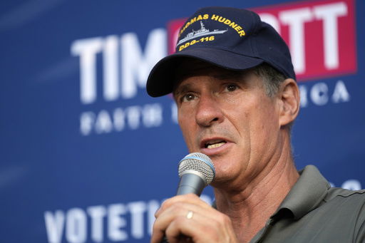 FILE - Former Sen. Scott Brown of Massachusetts hosts a campaign event