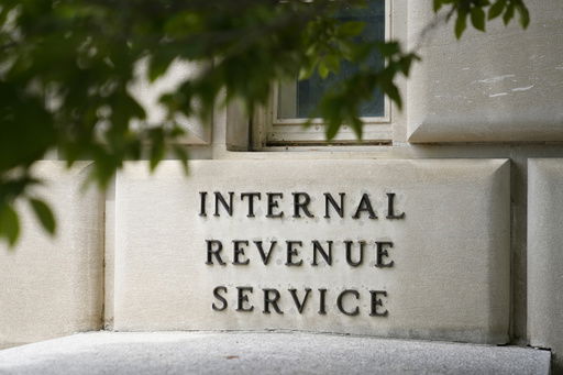 FILE - A sign outside the Internal Revenue Service building is photographed May 4