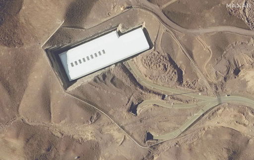 This satellite image provided by Maxar Technologies shows the Fordo enrichment facility in Iran on Jan. 24