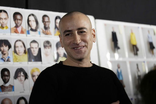 FILE - Fashion designer Francesco Risso in the backstage prior to a Marni Fall/Winter 2025-2026 Womenswear fashion show