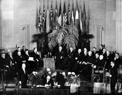 FILE - Belgium's Prime Minister Paul-Henri Spaak
