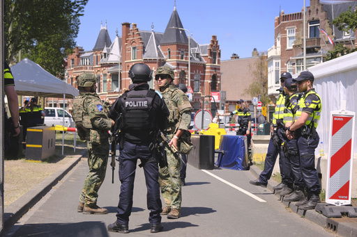 Security patrol around the perimeter of the venue in The Hague