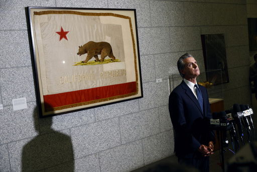 FILE - Gov. Gavin Newsom speaks after U.S. District Judge Charles Breyer granted an emergency temporary restraining order to stop President Trump's deployment of the California National Guard