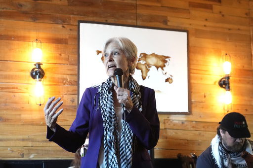 FILE - Green Party presidential candidate Jill Stein speaks at a local coffee shop on Oct. 28