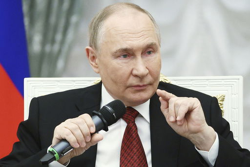 FILE - Russian President Vladimir Putin speaks at the Kremlin in Moscow