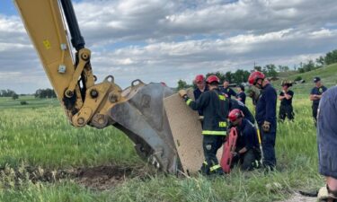A dog that went missing from his Colorado foster home over the weekend is now home safe after he was discovered trapped eight feet deep in a trench at a Parker construction site