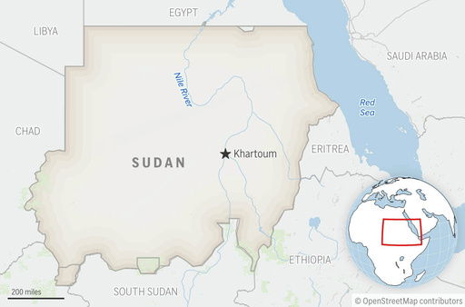 This is a locator map for Sudan with its capital