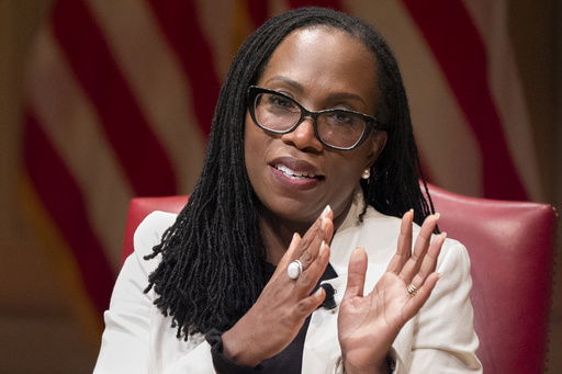 File - Supreme Court Justice Ketanji Brown Jackson speaks to the 2025 Supreme Court Fellows Program