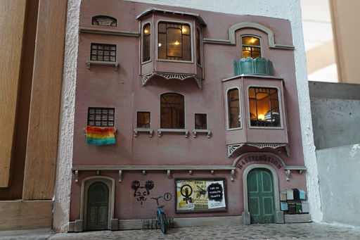 “Hasselnotion Student’s House” 2020 by Anonymouse on display at Skissernas Museum in Lund