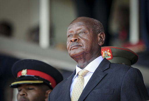 FILE - Uganda's President Yoweri Museveni attends the state funeral of Kenya's former president Daniel Arap Moi in Nairobi