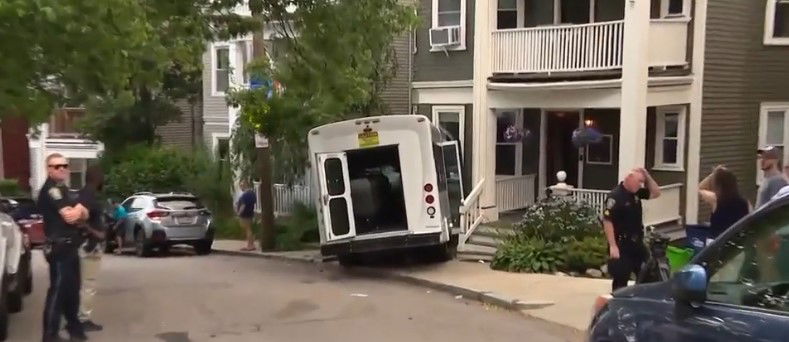 <i>WCVB via CNN Newsource</i><br/>More than a dozen people were taken to the hospital Wednesday after a passenger van crashed into a building in Boston's Dorchester neighborhood.