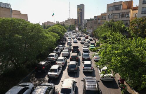 Hundreds of Americans have fled Iran as the conflict with Israel has escalated. Traffic builds as people flee Tehran on June 15.
