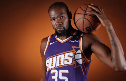 Kevin Durant poses for a portrait during Phoenix Suns' media day on September 30
