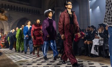 Models walk the runway during the Dior Homme ready-to-wear Fall-Winter 2025 show at Paris Fashion Week on January 24