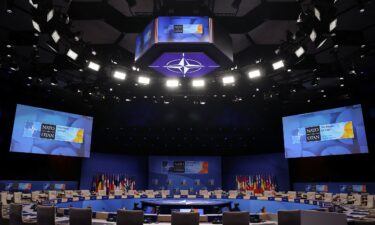 A view shows the venue of the upcoming NATO summit