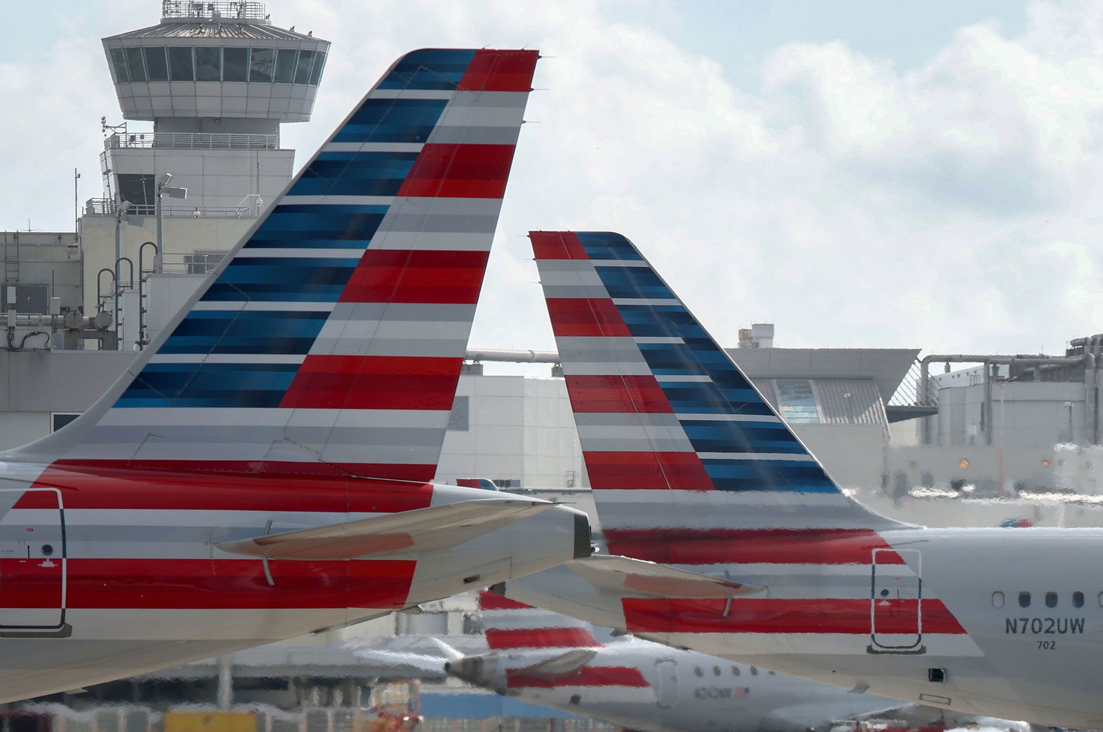 <i>Joe Raedle/Getty Images via CNN Newsource</i><br/>American Airlines planes on the tarmac at Miami International Airport on February 19.