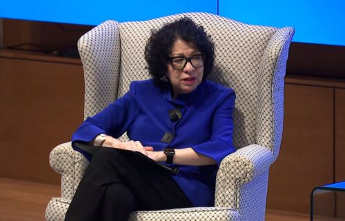 US Supreme Court Justice Sonia Sotomayor speaks during an event at Georgetown Law on March 28.