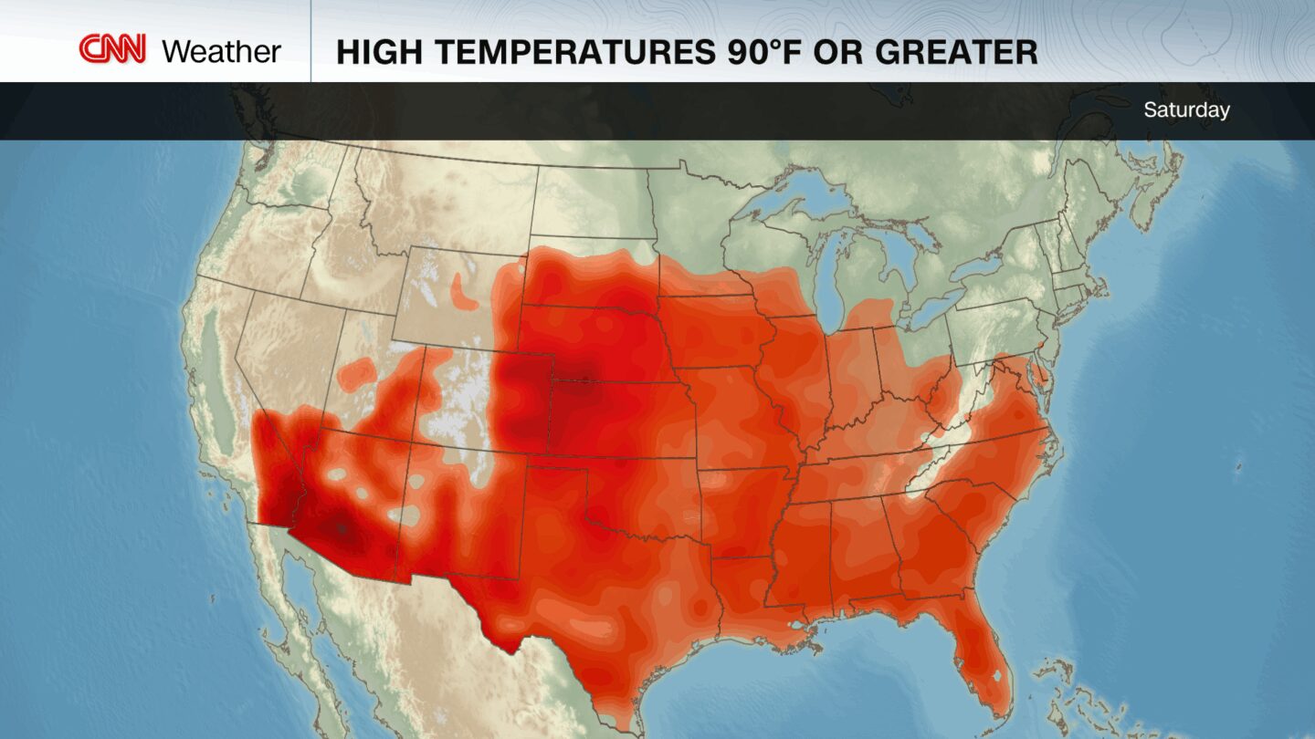 <i>CNN Weather via CNN Newsource</i><br/>The first of two rounds of extreme heat is underway for parts of the eastern half of the United States