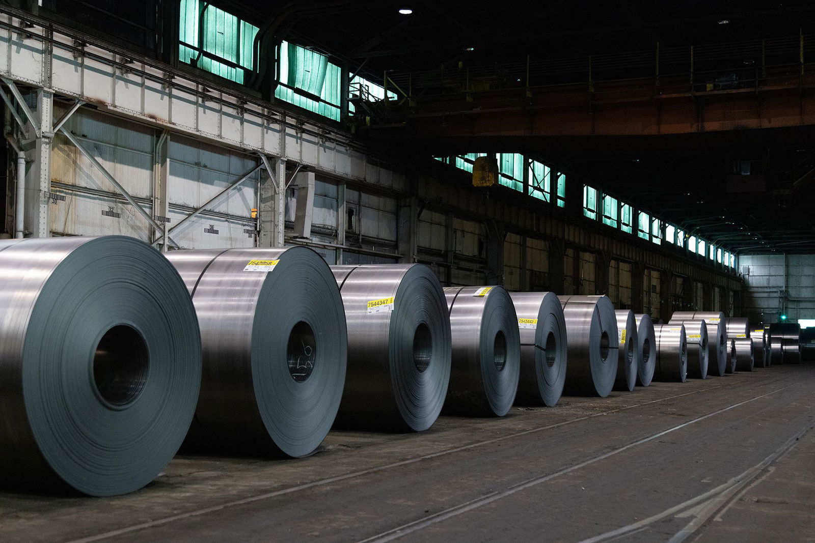 <i>Rebecca Droke/Bloomberg/Getty Images via CNN Newsource</i><br/>Steel coils at the US Steel Irvin Works facility in West Mifflin