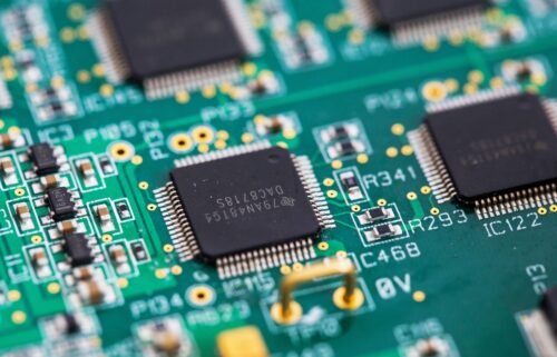 An integrated circuit microchip manufactured by Texas Instruments. The company pledged a major investment to expand US plants.