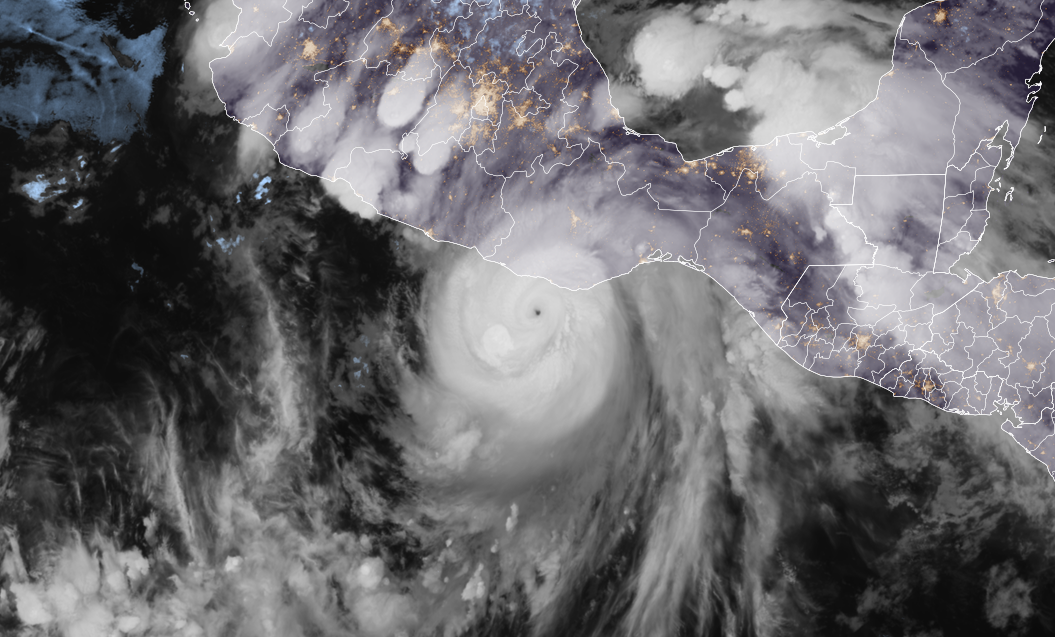 <i>CIRA/RAMMB/NOAA via CNN Newsource</i><br/>Category 4 Hurricane Erick approaches Mexico late Wednesday night.