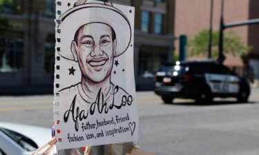 A makeshift memorial for Arthur Folasa Ah Loo