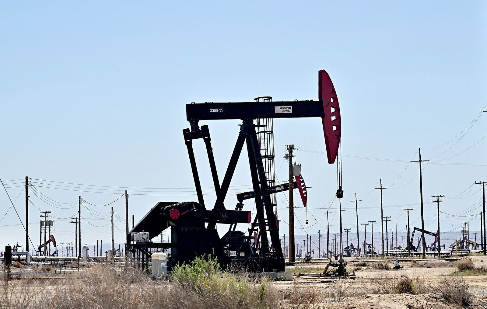 <i>Frederic J. Brown/AFP/Getty Images via CNN Newsource</i><br/>Pumpjacks in oilfields in Kern County
