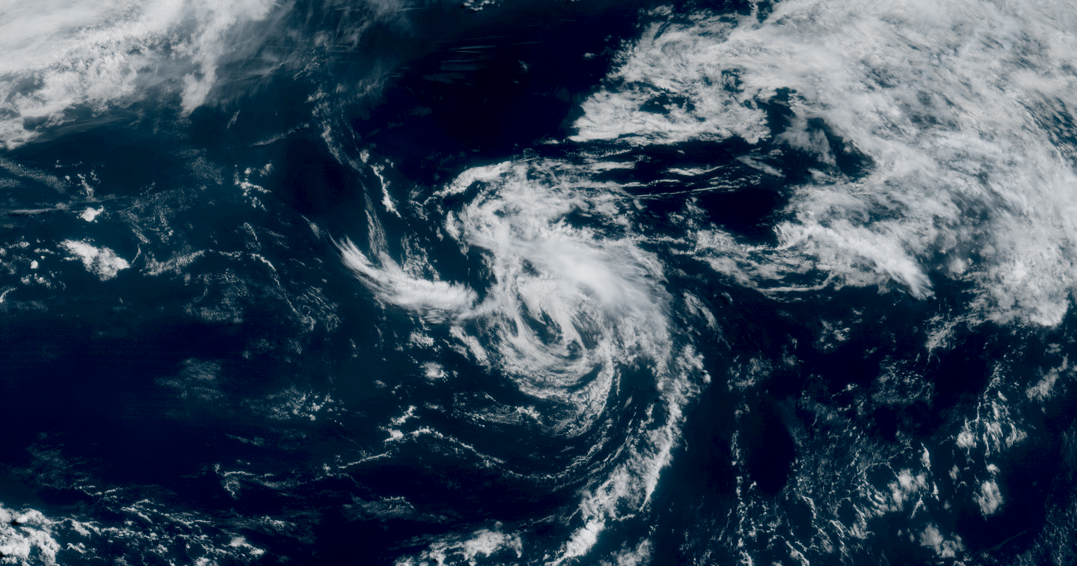<i>CIRA/RAMMB/NOAA via CNN Newsource</i><br/>Satellite imagery captured Tropical Storm Andrea shortly after it formed in the open Atlantic Ocean on Tuesday morning.