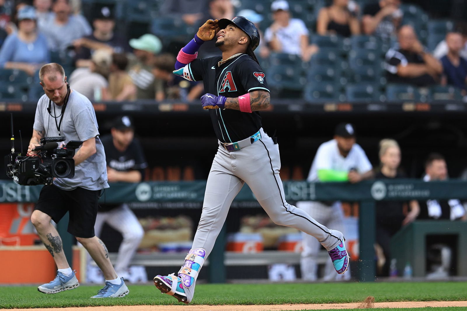 <i>Geoff Stellfox/Getty Images via CNN Newsource</i><br/>Marte hit a home run during the Diamondbacks' 4-1 win against the White Sox.