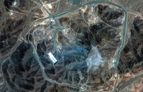A satellite view shows an overview of Fordow underground complex