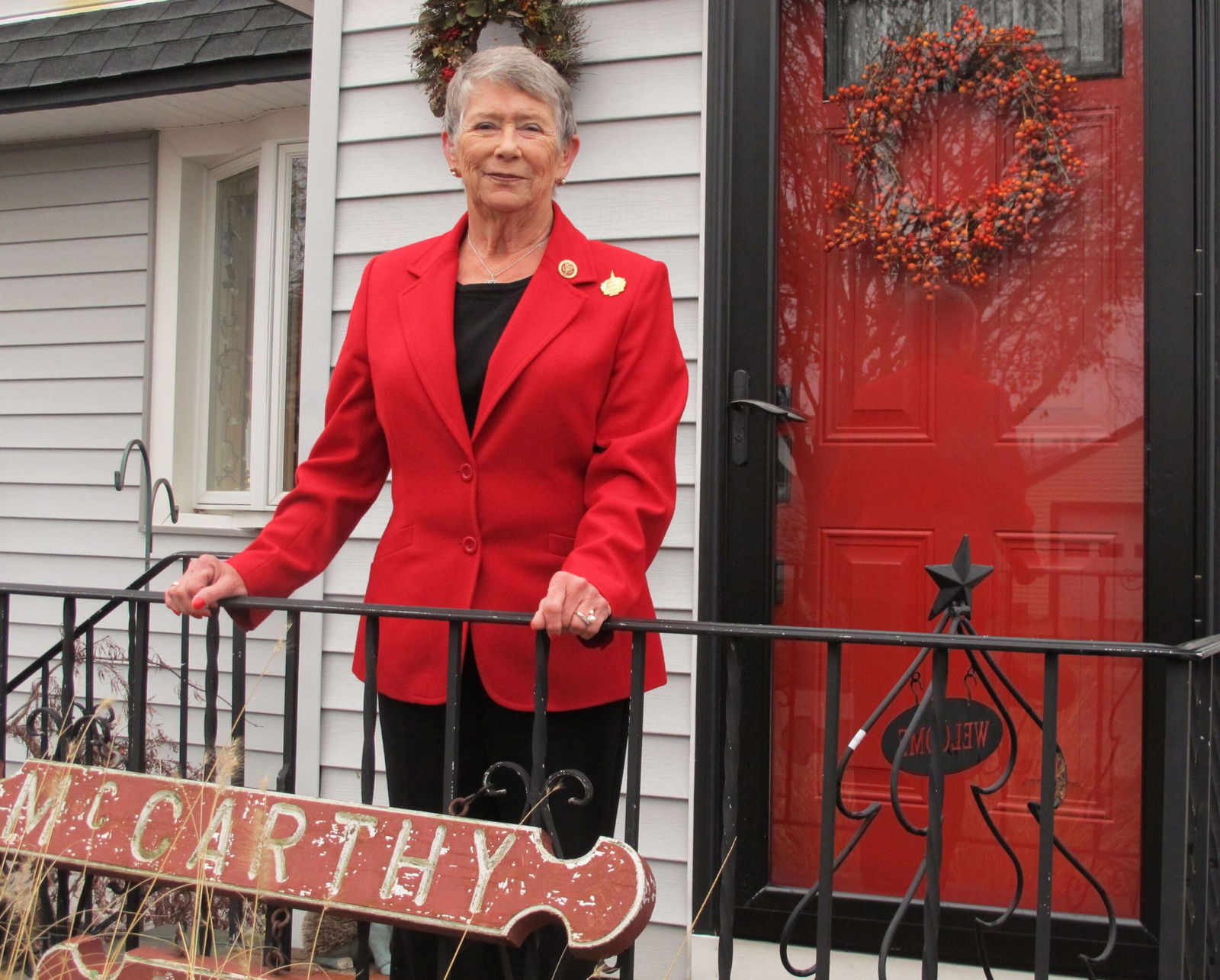 <i>Frank Eltman/AP via CNN Newsource</i><br/>Former US Rep. Carolyn McCarthy poses for a photo outside her Mineola