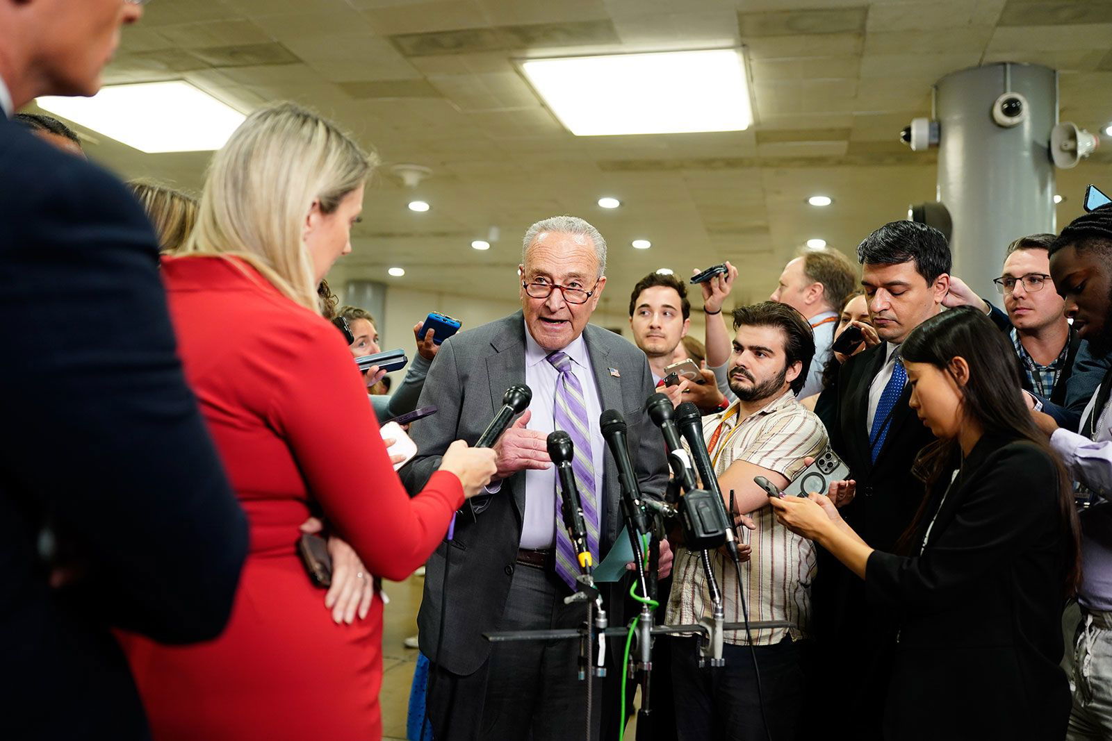 <i>Kent Nishimura/Bloomberg/Getty Images via CNN Newsource</i><br/>Senate Minority Leader Chuck Schumer