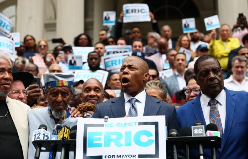 New York City Mayor Eric Adams speaks during a press conference at City Hall on June 26 in New York City.