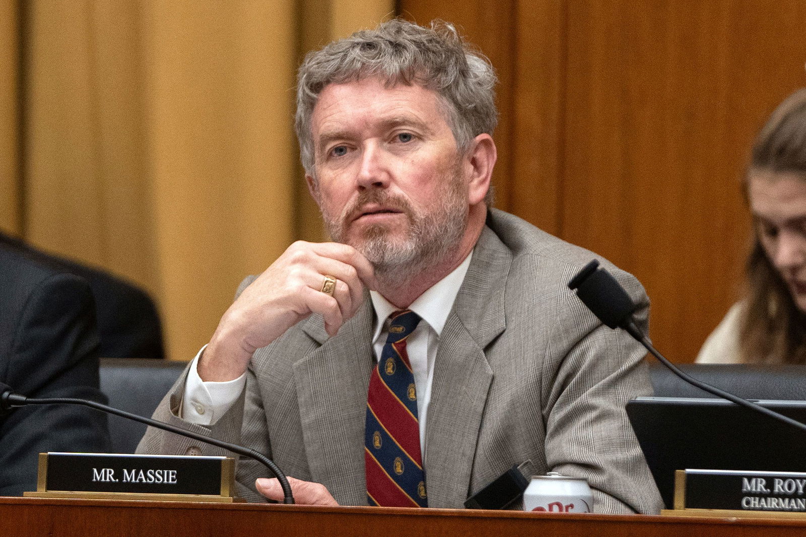 <i>Mark Schiefelbein/AP via CNN Newsource</i><br/>Kentucky Republican Rep. Thomas Massie listens during a joint subcommittee hearing of the House Judiciary Committee