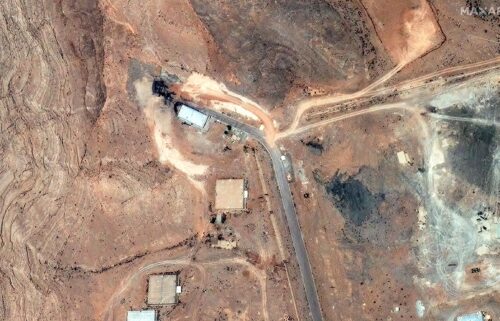 A satellite image shows damage to the tunnel entrances of the Isfahan Nuclear Technology Research Center in Isfahan